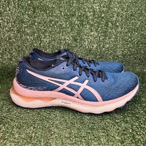 Asics Womens Gel Nimbus 24 1012B201 Blue Running Shoes Sneakers Size 7.5